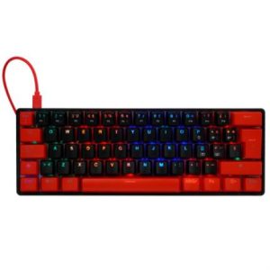 teclado mecánico game factor kbg560 rgb teclas extras red intercambiables red switch usb color rojo