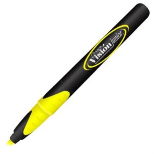 marcador resaltador visión junior color amarillo fluorescente c/12 pzas