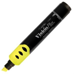 marcador resaltador visión plus color amarillo fluorescente c/12 pzas