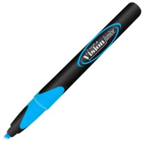 marcador resaltador visión junior 2800 fluorescente punta cincel color azul c/12 pzas