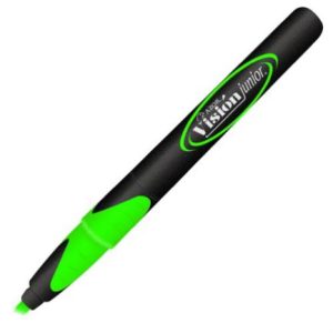 marcador resaltador visión junior color verde fluorescente c/12 pzas