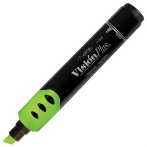 marcador resaltador visión plus color verde fluorescente c/12 pzas