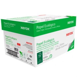 papel cortado xerox bond ecológico carta verde 75gr 93% blancura c/5000 hojas
