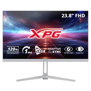 monitor xpg 23.8" plano ips 1920x1080 fhd 120hz blanco