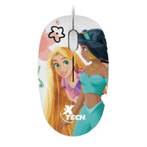 mouse alámbrico xtech xtm d406ps ambidiestro princesas disney 3 botones 1 velocidad