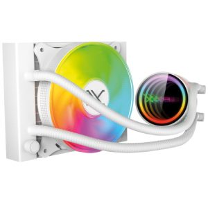 enfriamiento liquido xzeal 120mm redondo xz 409 cpu 1fanx120mm argb 3 pines+pwm 4 pines+seguro intel/amd blanco