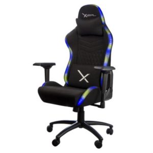 silla gamer xzeal xz15 rgb tela foam reclinable 180° base metal piston clase 4 150kgs brazos4d negro