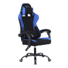 silla gamer xzeal xz20 tela foam reclinable 140° base de metal piston clase 3 115kgs brazos fijos negro azul