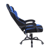 silla gamer xzeal xz20 tela foam reclinable 140° base de metal piston clase 3 115kgs brazos fijos negro azul