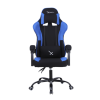 silla gamer xzeal xz20 tela foam reclinable 140° base de metal piston clase 3 115kgs brazos fijos negro azul