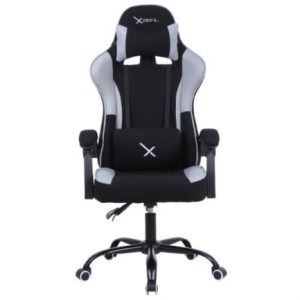 silla gamer xzeal xz20 tela foam reclinable 140° base de metal piston clase 3 115kgs brazos fijos negro gris