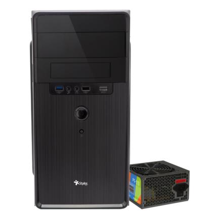 gabinete stylos mini tower micro atx/mini itx usb 3.0 con fuente de 500w sin ventiladores instalados negro/rojo gabinete stylos mini tower micro atx/mini itx usb 3.0 con fuente de 500w sin ventiladores instalados negro/rojo