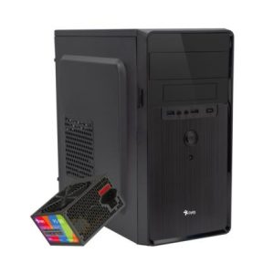 gabinete stylos mini tower micro atx/mini itx usb 3.0 con fuente de 500w sin ventiladores instalados negro/rojo