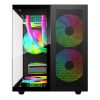 gabinete xzeal cubo mini tower micro atx/mini itx usb 2.0/3.0 sin fuente 3 ventiladores instalados negro