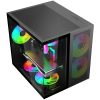 gabinete xzeal cubo mini tower micro atx/mini itx usb 2.0/3.0 sin fuente 3 ventiladores instalados negro