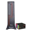 gabinete oficina keelan slim itx stylos 2xusb 1.0 1xusb 3.0 puerto 3.5mm línea roja con fuente de poder 550w