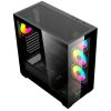 gabinete xzeal xz 140 midi tower atx/micro atx/mini itx usb 2.0/3.0 sin fuente 4 ventiladores instalados negro