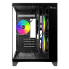 gabinete xzeal panzer ii cubo m atx/itx 2xusb1.0 + 1x usb3.0 + 3.5 mm + 3 fans argb negro