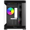 gabinete curvo xzeal m atx/itx 2x usb 2.0 + 1x usb 3.0 + 3.5 mm + 3 ventiladores rgb negro