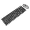 kit teclado y mouse inalámbrico stylos recargable 2 en 1 gris teclado 96% membrana 96 teclas conexión usb