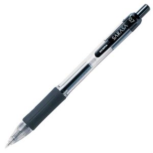 bolígrafo zebra sarasa retráctil punto mediano 0.7m tinta gel color negro c/12 pzas