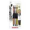boigrafo zebra decoshine retractil punto fino 0.5 tinta gel colores surtidos metalicos caja c/3