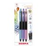boigrafo zebra decoshine retractil punto fino 0.5 tinta gel colores surtidos pastel caja c/3