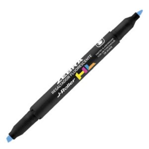 resaltador zebra jroller hl doble punta color azul caja c/12